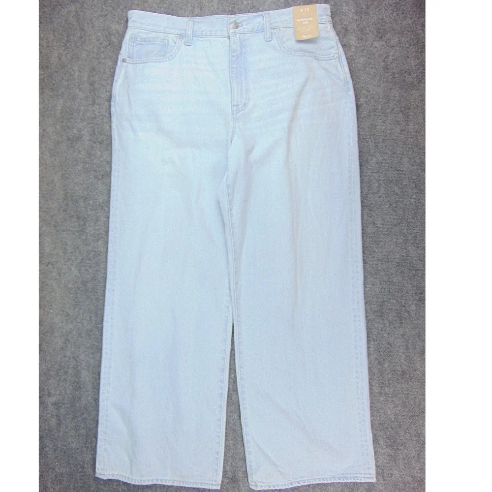 Madewell Superwide-Leg Jeans Mens 33 Light Blue Baggy Skate Streetwear‎ NK807